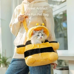 Cue Pet Carrier Bag, Inverno quente Pet Outing, abelha pequena fofa, celebridade da Internet, casa brinquedo, roupas de gato, outono