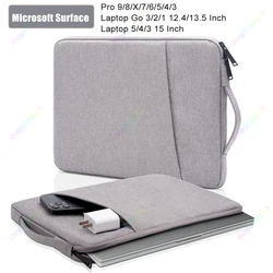 Maleta da luva do portátil para Microsoft Surface Pro, saco do caderno, vai pro 9, 8, X, 13, 12,3 