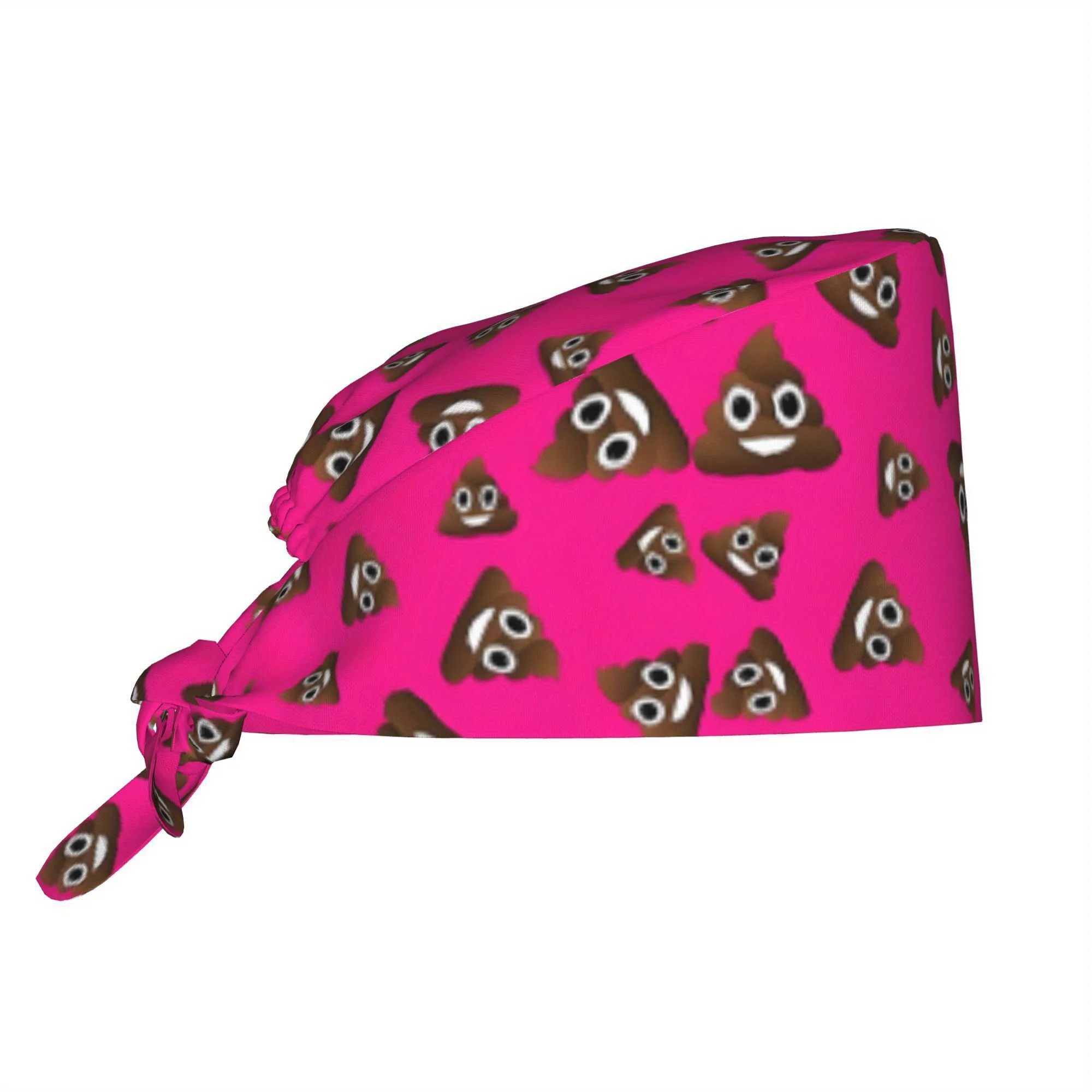 Funny Poop FecesBy Work Cap Hot Pink Adjustable Lightweight Unisex Uniform Hat with Pull-String Closure Dust Proof