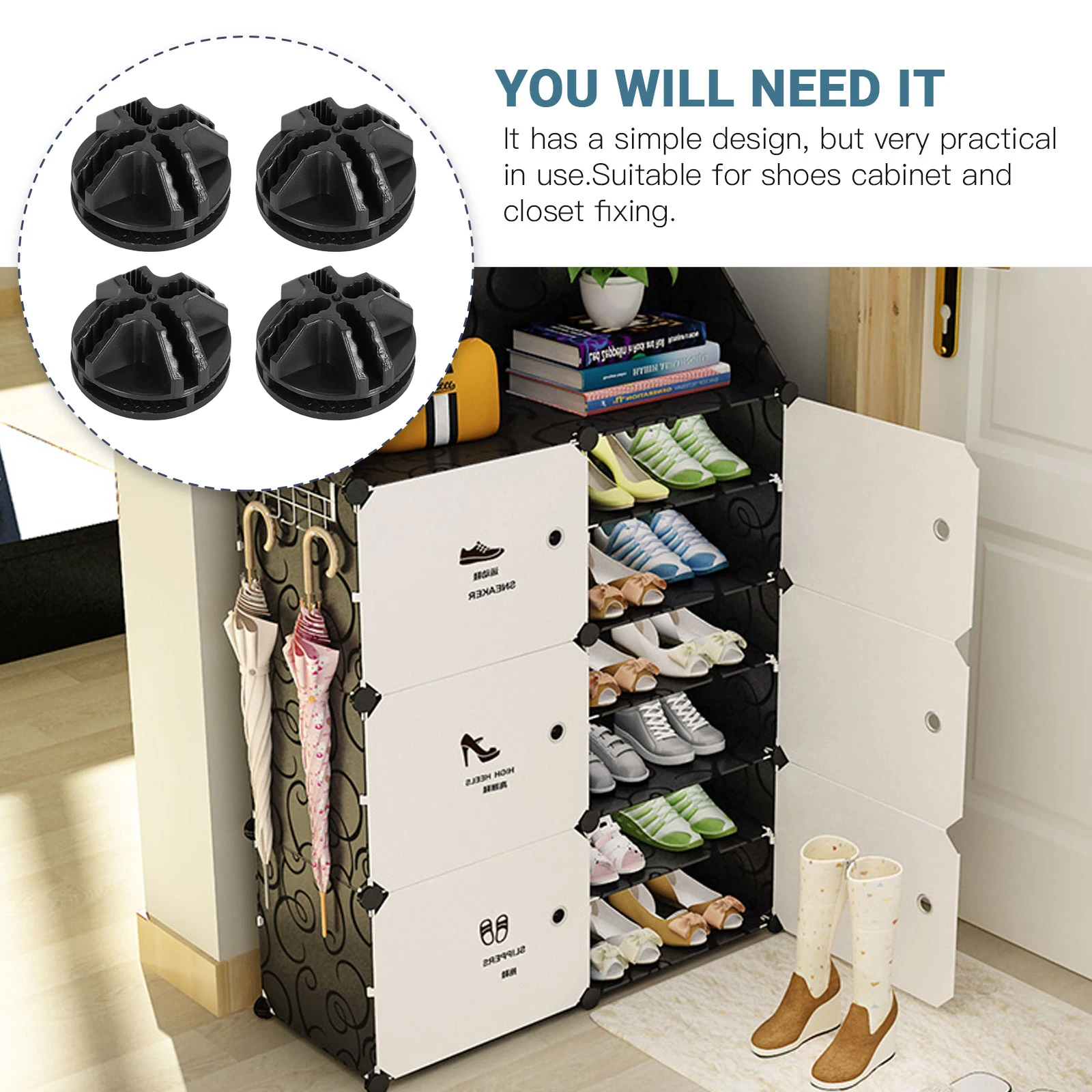 

40pcs Wire Cube Connectors Plastic Closet Connectors Nylon Cable Ties Self-Locking Fasteners Durable Flexible Home