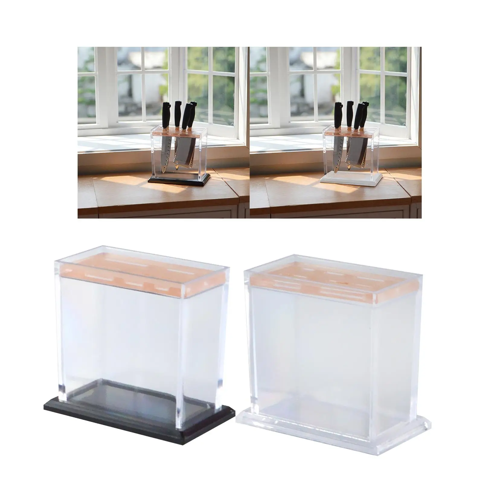 Mini Storage Holder Decor Kitchen Gadget Transparent 1/12 Scale Container for