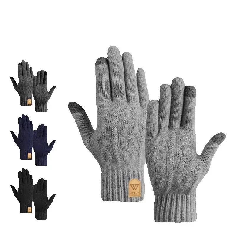 AliExpress WRELS Winter Gloves Knit Gloves for Men Women Touch Screen Warm Running with Thermal Soft Knit Lining Glove for Running Driving