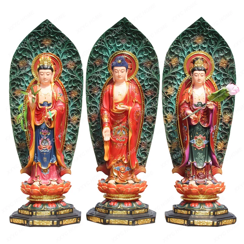 Western Trinity Statue 1.08 M Worship Amitabha Buddha Great Trend to Guanyin Bodhisattva