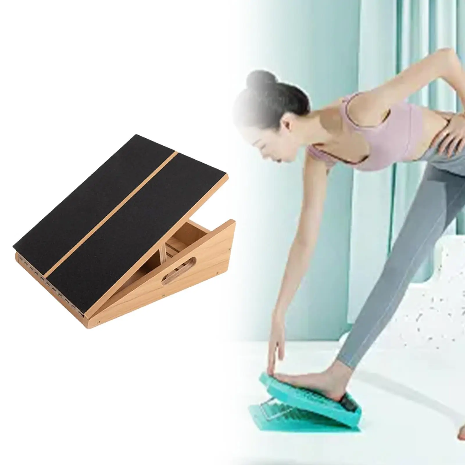 Wooden Incline Slant Board Calf Stretch Multifunction Exercise Pedal for Home Gym Muscle Building