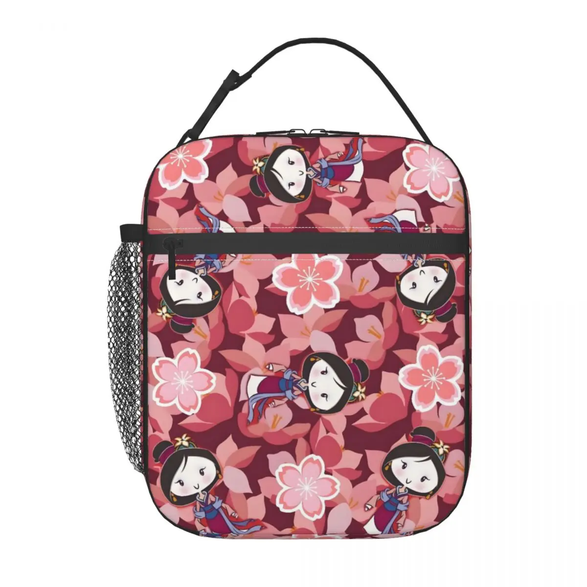 

Custom Mulan Classical Cartoon Insulated Lunch Bag for Outdoor Picnic Food Portable Cooler Thermal Lunch Box Women Children