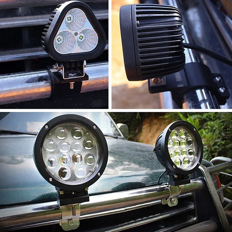 2X 2นิ้ว49-54มม. ตัวยึดกรงม้วนบาร์วัวที่ยึดไฟบาร์ LED ที่จับสำหรับ SUV ATV รถบรรทุกรถจักรยานยนต์เรือ