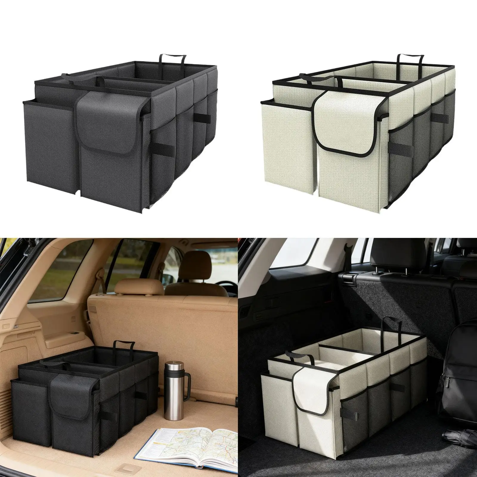 

Polyester Car Storage Case Nonslip Bottom Foldable Trunk Organizer for Vehicle Cargo Management