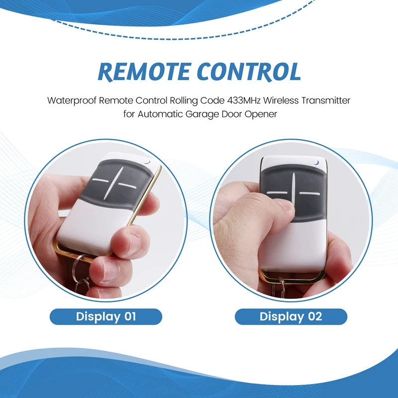 Waterproof Remote Control Rolling Code 433Mhz Wireless Transmitter For Automatic Garage Door Opener