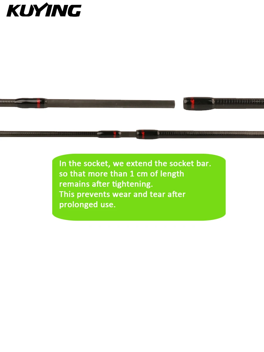 KUYING TETON Baitcasting Spinning Angelrute 5'2"-6'6" Ultraleichte Toray-Carbonfaser mit FUJI-Teilen für Forellen in Flüssen und Seen – Detail 15