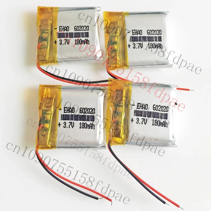 

ОК, 4 шт., 3,7 В, 180 мАч, перезаряжаемая липо-батарея для наушников MP3, смарт-браслет 602020
