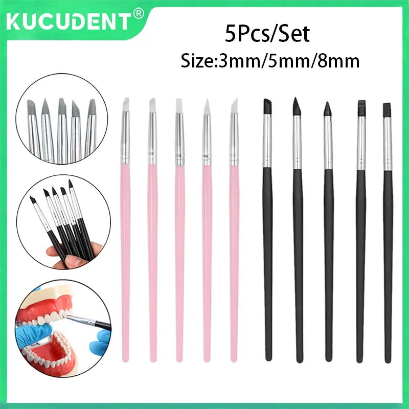

5 шт., кисть для формирования стоматологической смолы, ручки для композитного цементного клея, фарфора, зубов, силиконовый дизайн ногтей, УФ-гель-лак, сделай сам, маникюр