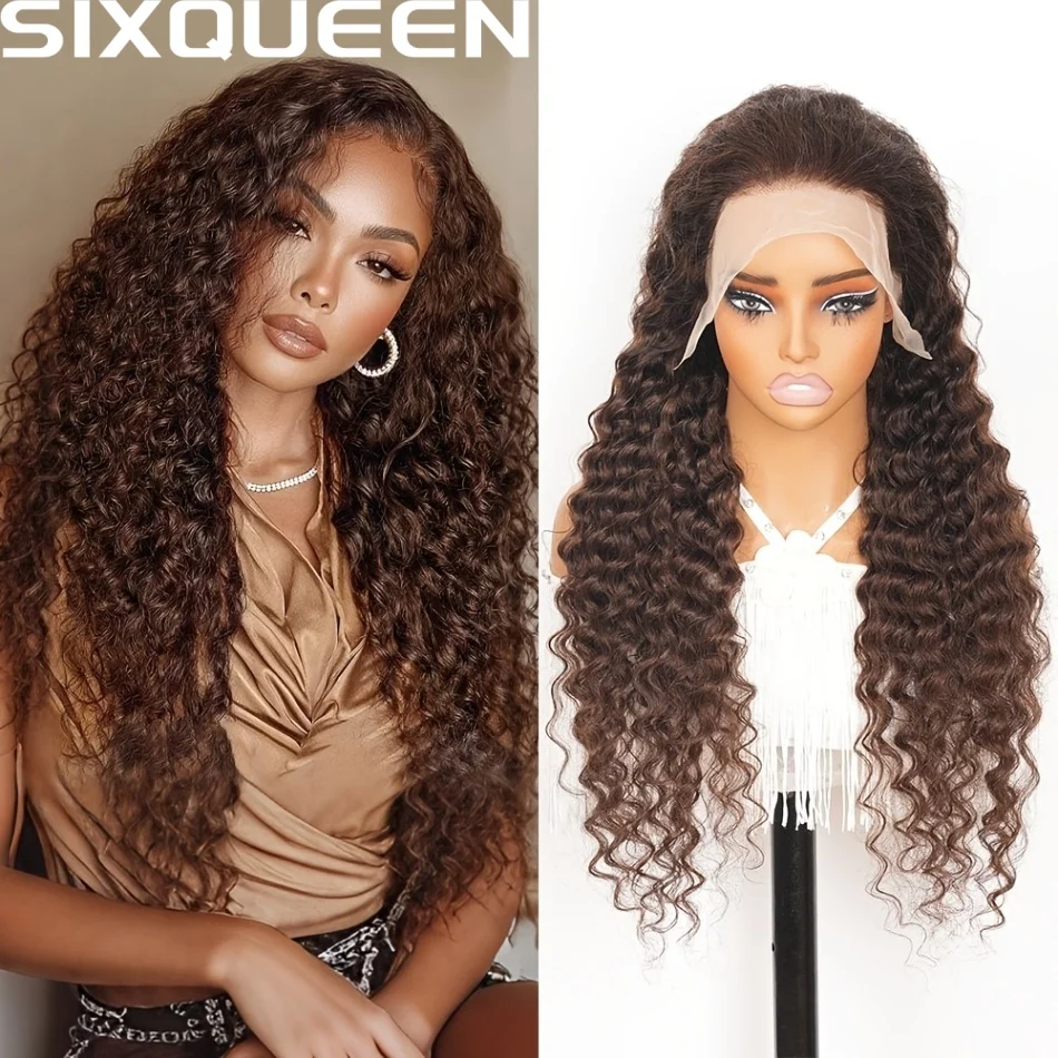 

Парик из натуральных волос, шоколадно-коричневый, плотность 250, 13x6 HD, с кружевной передней частью, окрашенный, бразильский, оригинальный, кудрявый, глубокая волна, с кружевным фронтом