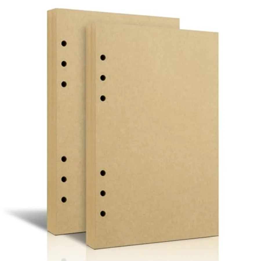 

2 Packs A5 Blank Vintage Refillable Paper, Retro A5 Binder Refills Paper for 6-Ring Binders Planner Traveller Journal Notebook