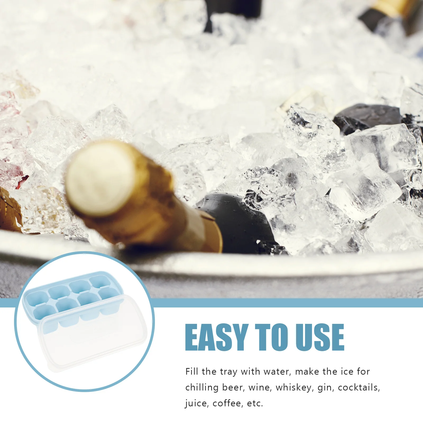 

Ice Tray Mold Molds Cube Square Soap Food Grade Pp Freezer Maker Reusable Cubes for Drinks