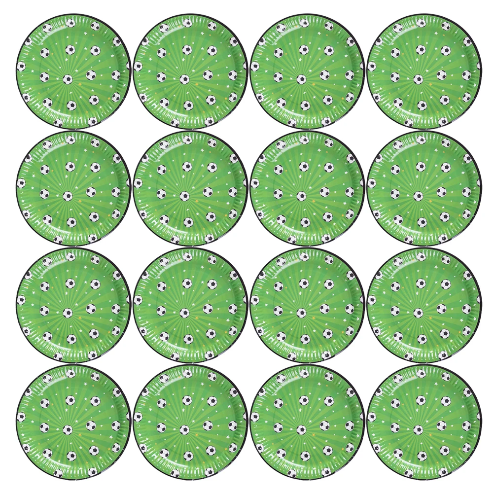 

16 Pcs Football Competition Paper Plates Eco Friendly Premium Material Party Supplies Creative Pattern Buffet Catering Events