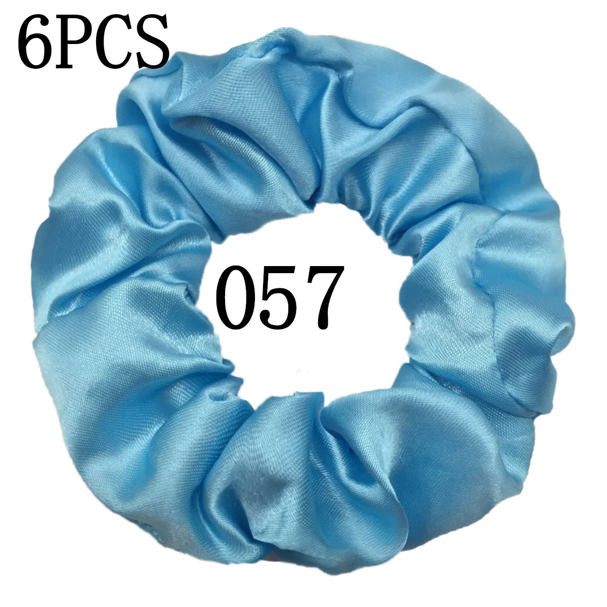 6 stks/partij Haar Scrunchies Bands Scrunchy Ties Touwen Paardenstaart Houder voor Vrouwen of Meisjes Accessoires Satijnen Hoofddeksels Effen 100 Kleur