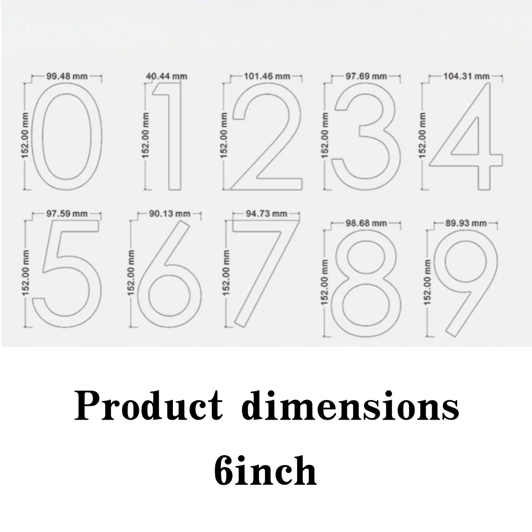 1PC 6inch Floating House Numbers, Modern Metal Texture, Outdoor Address Signs, Black , Party & Garden Decor