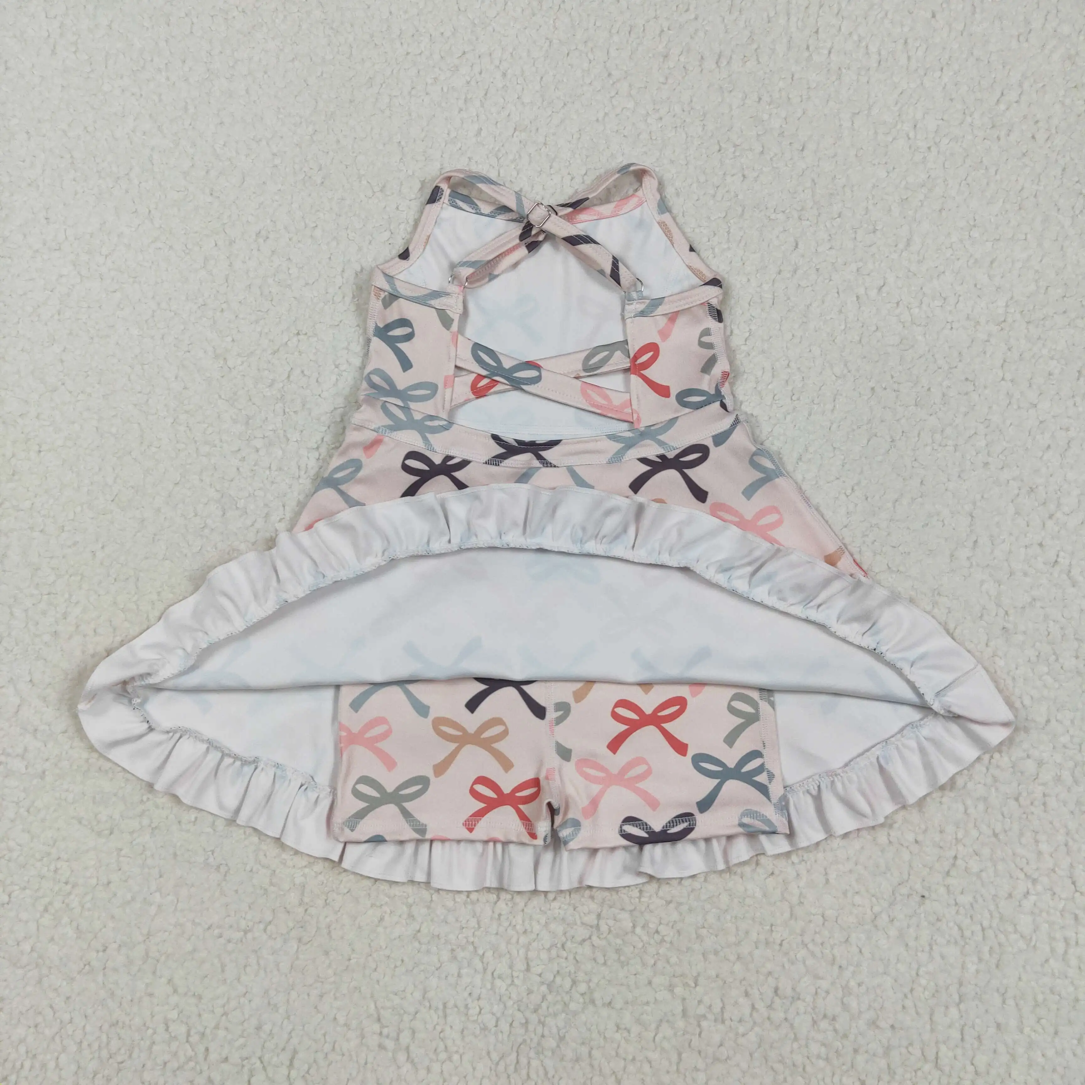 Toddle Baby Girls Colorful Bow Summer Active Wear Dress Fashion Kids Boutique Dress Baby Cute Clothes