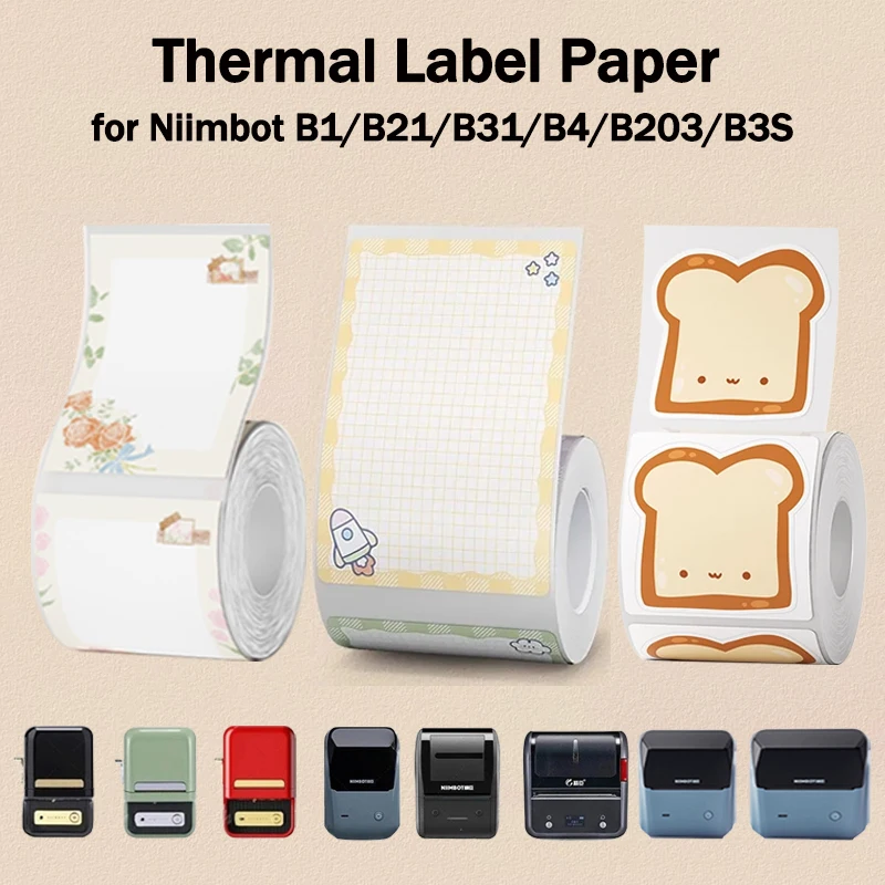 NIIMBOT B1/B21/B31/B4/B203/B3S Sticky Note Journal Label Printing Paper Self-adhesive Creative Cute Memos Notes Message Sticker