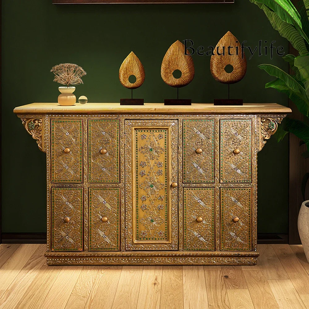 

yj21 Entrance Entrance TV Cabinet South East Asia Style Furniture Thai Living Room Vintage Solid Wood Decorative Cabinet