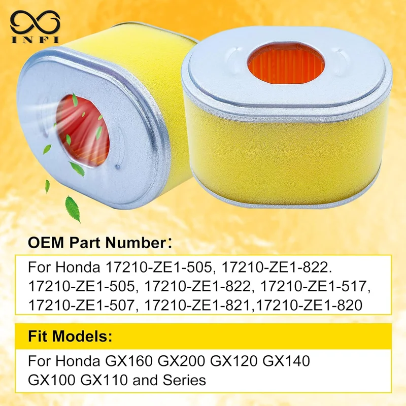 2pcs Air Filter Compatible with Honda GX160 GX200 GX140 GX120, Predator 212cc, OEM for Pressure Washers, Generators, Water Pumps