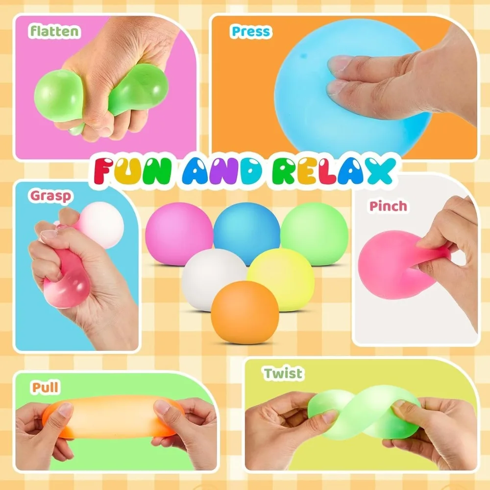 2,36-calowa zabawka do ściskania Squishy Stress Ball - sensoryczna piłka Fidget do łagodzenia lęku, ćwiczeń dłoni, ADHD, antystresu, prezent na imprezę