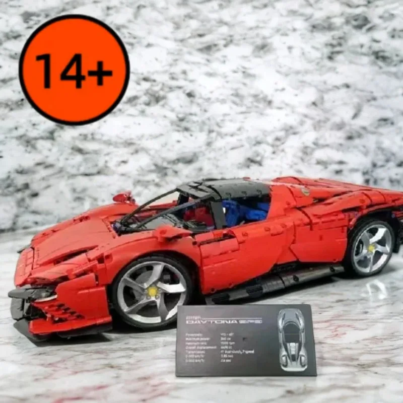 โมเดลรถสปอร์ตคลาสสิกเฟอร์รารี่ SP3 จำนวน 3778 ชิ้น รถแข่ง ตัวต่อขนาดใหญ่พิเศษ ระดับความยากสูง ของเล่นประกอบสำหรับผู้ใหญ่ ของขวัญ