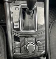 Para Mazda CX-5 CX5 KF 2017-2023 2024, cubierta de caja de cambios de fibra de carbono, moldura, decoración, marco, accesorios interiores para coche