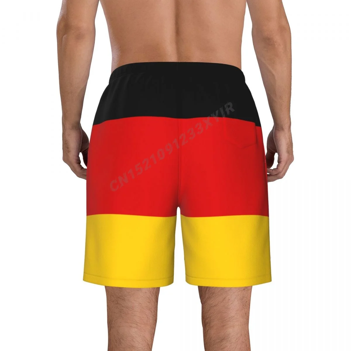 Summer Men's Germany Flag Beach Pants Shorts Surfing M-2XL Polyester Swimwear Running