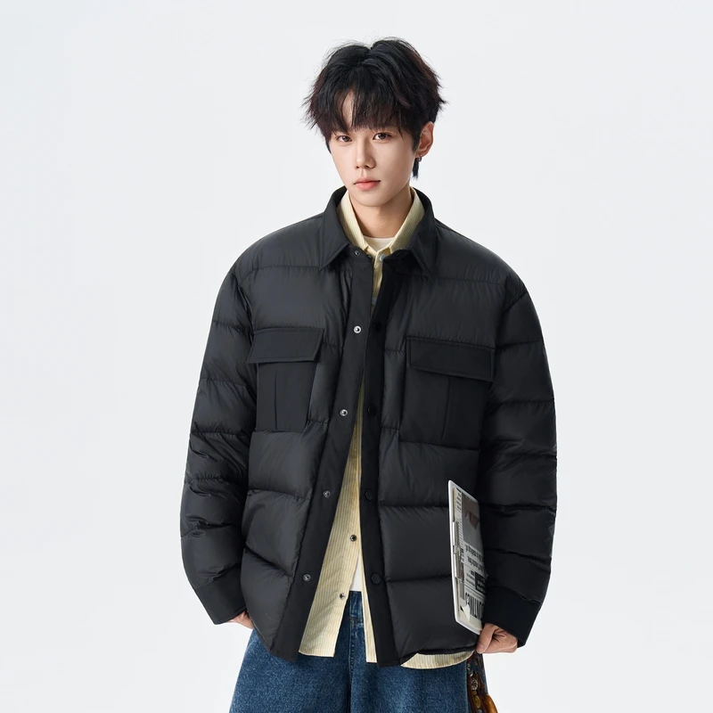 

Lightweight ort Men's down Jaet Du Feather Street Sle Faion Thin Autumn Winter New Arrival Polyester Fiber Jaet