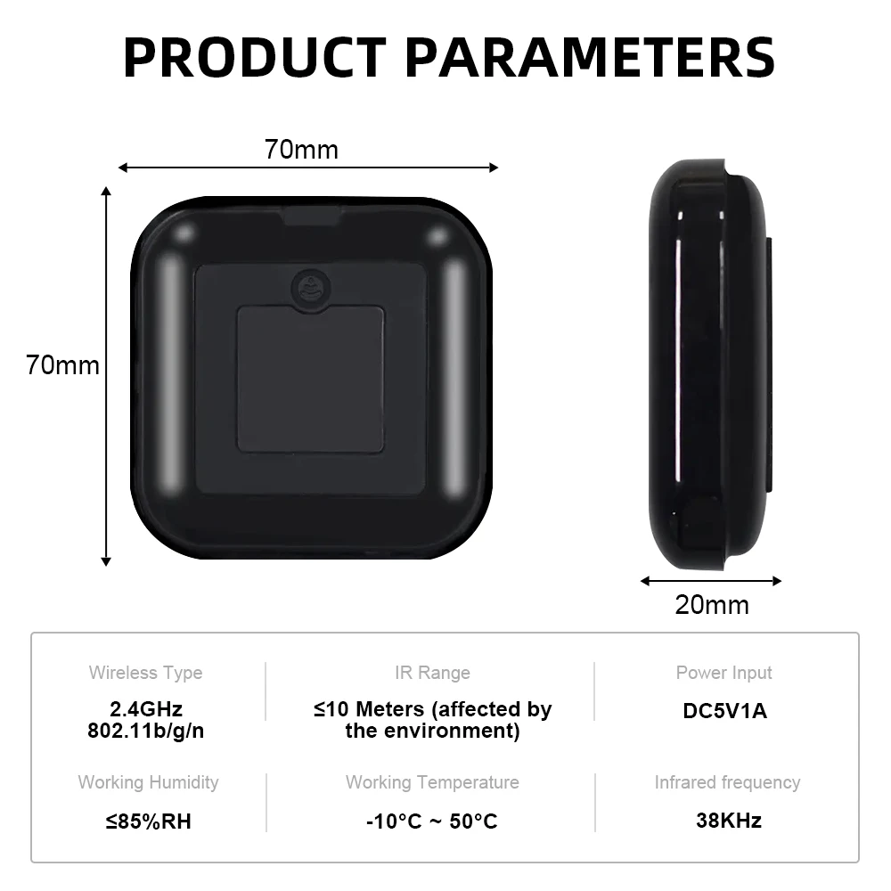 WIFI Remote Control with Tuya APP Intelligent WIFI Universal Remote Control Support APP Controlling TV /Air Conditioner/Fan