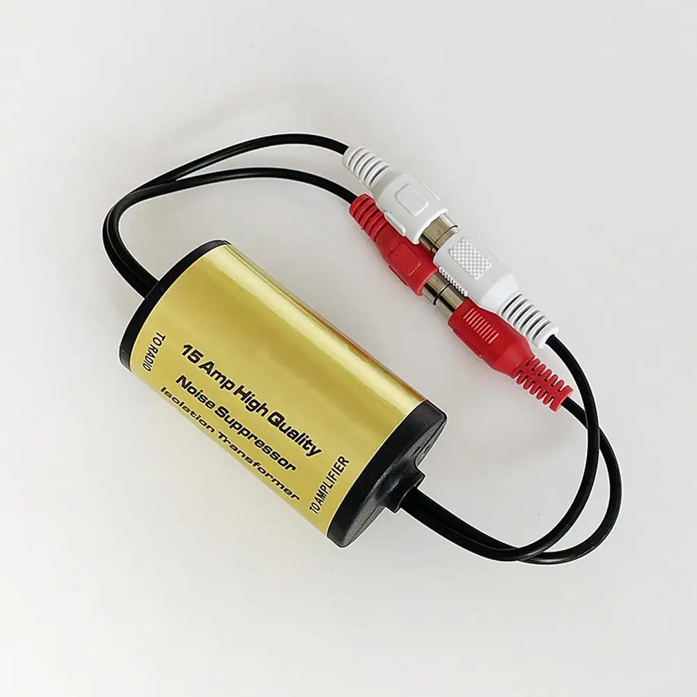 RCA Audio Noise Filter Suppressor Ground Loop Lsolator For Car And Home Stereo 2×RCA Male, 2×RCA Female