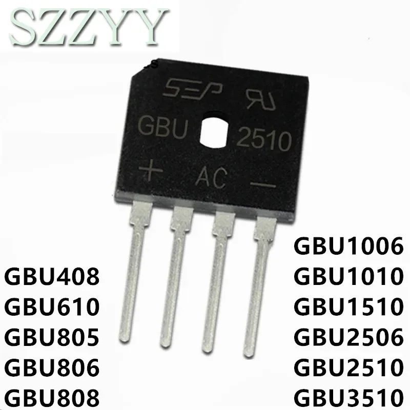 

5 шт./лот GBU408 GBU610 GBU805 GBU806 GBU808 GBU1006 GBU1010 GBU1510 GBU2506 GBU2510 GBU3510 10A 25A 35A 50A Мостовые выпрямители