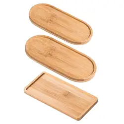 Wooden Serving Tray Bamboo Wood Saucer Flower Pot Tray Pad For Kitchen Decorative Plate Creative Coaster Coffee Cup Mat tools