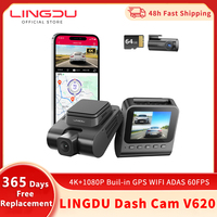 LINGDU Dash Cam V620 Front and Rear 4K Cam Car Camera Built-in WiFi GPS ADAS Dash Camera Car DVR Parking Mode Support Rear Cam