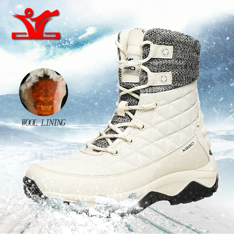 

XGGO 2022 Warm Snow Boots Women Hiking Shoes Winter Plush Lining Sneaker Men Climbing High Mountain Sport Shoes Tourism Boots