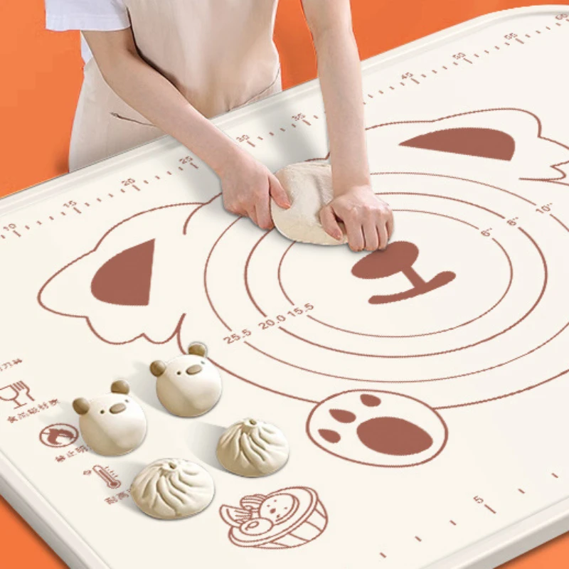 Silicone Dough Pad Food Grade Dough Pad Household Thickened and Enlarged Dough Pad for Making Steamed Bun Panels