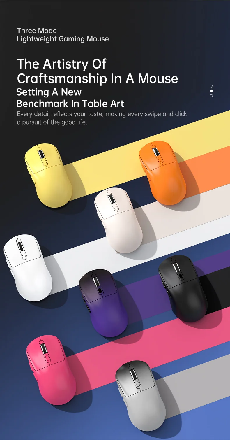 KEBIDUMEI Kabelgebundene/2,4 GHz/BT kabellose Gaming-Maus, 8000 DPI, 6 Stummschalttasten, wiederaufladbare Maus, leichtes Design, Mäuse für Bürospiele – Detail 10