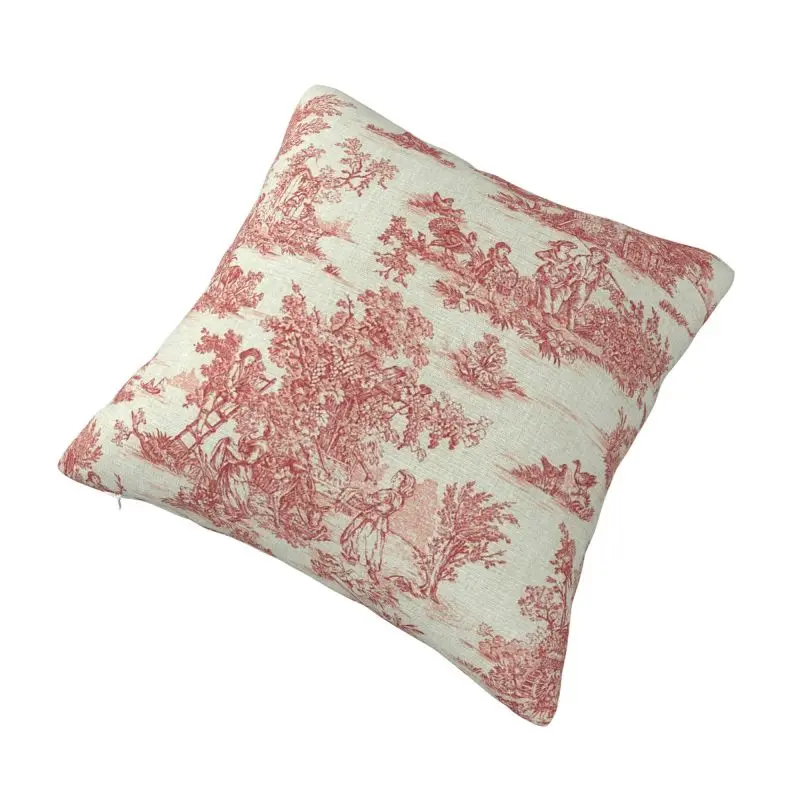 Custom  Vintage Classic French Toile De Jouy Motif Pattern Cushion Cover Velvet Nordic Pillow Cases