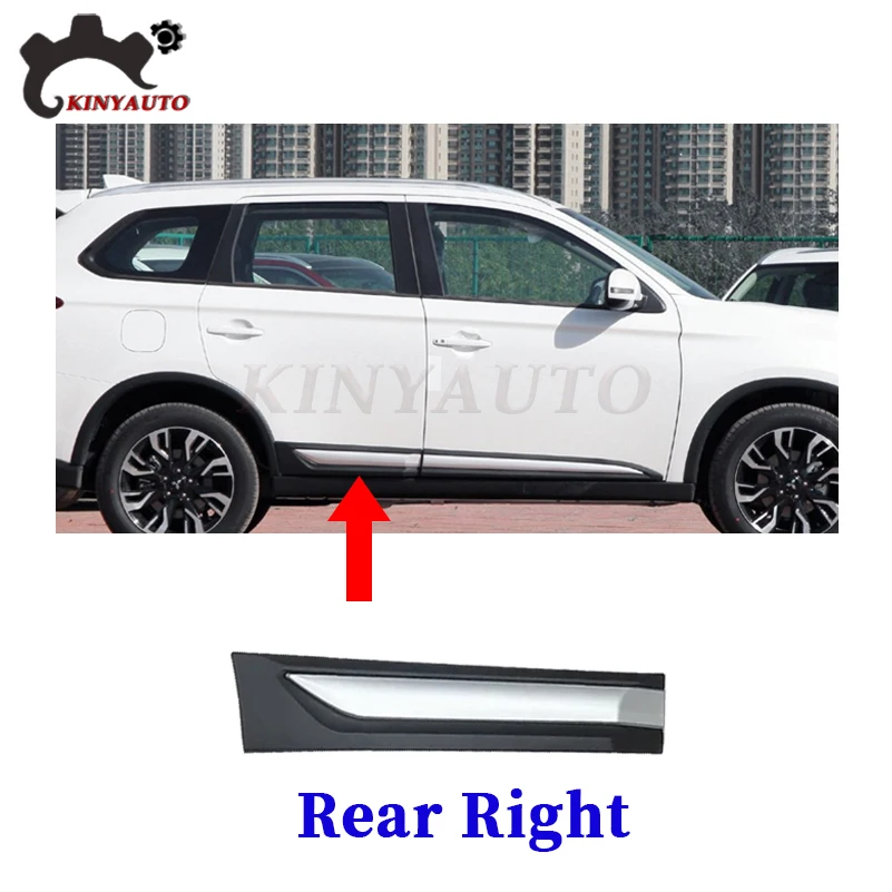 Voor Mitsubishi Outlander 2016 17 18 19 20 Side Modding Chromen Voor Achterdeur Garnituur Anti-Kras Strip Trim Beschermplaat