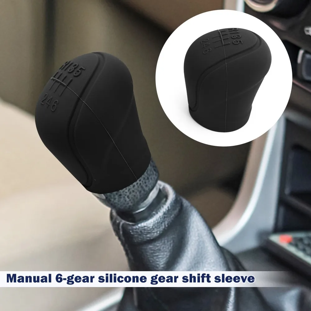 

Portable Handle Protective Covers Car Silicone Gear Shift Knob Cover 6-speed Non-Slip Soft 4 Colors Shift Lever Protection