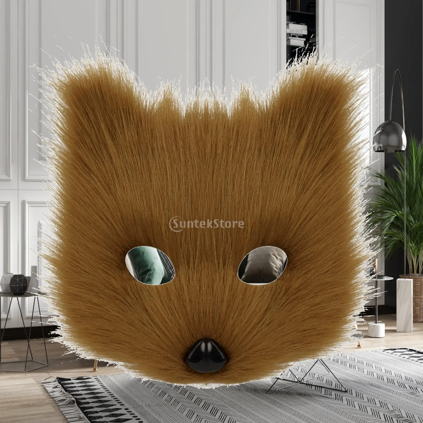 Canine Mask with Faux Faux Hair Fuzzy Canine Mask Soft Soft for Cosplayers, Halloween, Cosplay