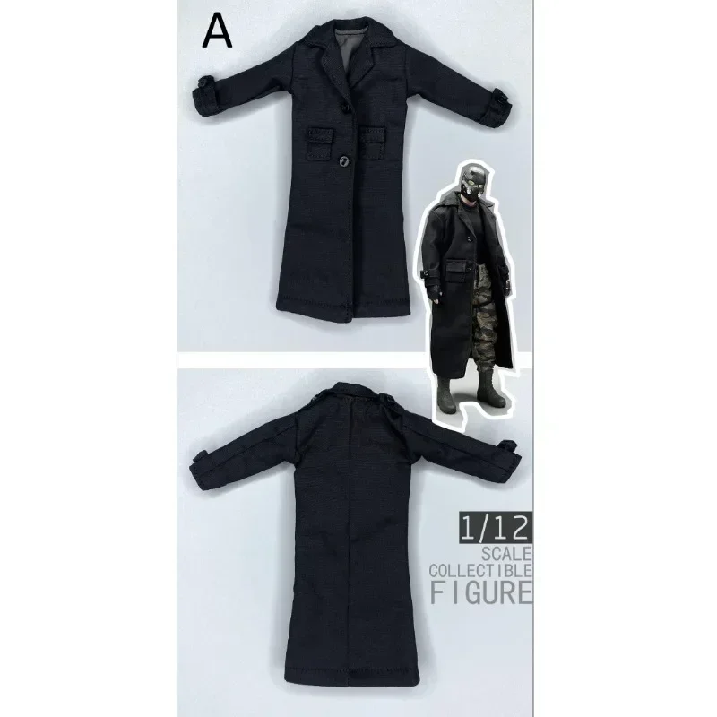 1/12 스케일 남성 Soldeir 롱 자켓 코트 오버코트 의류 모델 6 인치 액션 피규어 DAM DID ANT SS 인형 바디 액세서리