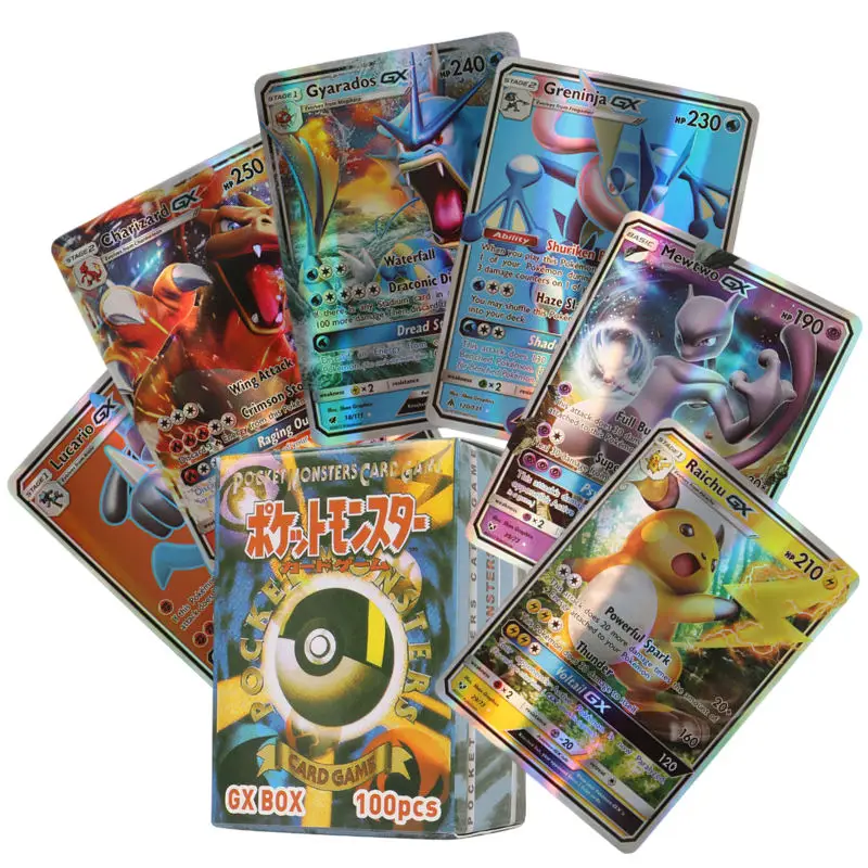 Caja de cartas de Pokémon en inglés, Vmax, GX, Vstar, Charizard, Pikachu, pasatiempos de colección rara, juguetes de batalla, regalos, novedad de