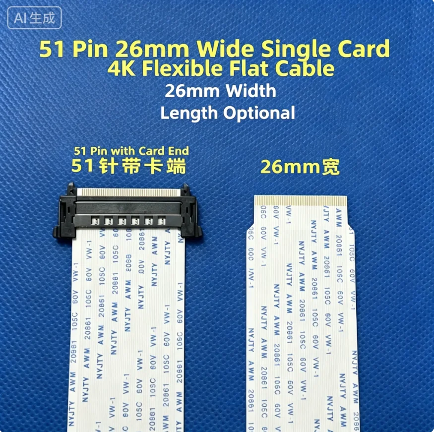 51Pin I-PEX 4K LVDS TV Ribbon Cable AWM 20861 20706 105C 60V VW-1 4K V-by-One 51P FFC Connecting wire For Sharp Sony
