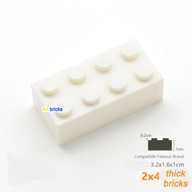 20pcs blocchi di costruzione fai da te figure spesse mattoni 2x4 punti dimensioni Creative educative compatibili con 3001 giocattoli di plastica per bambini