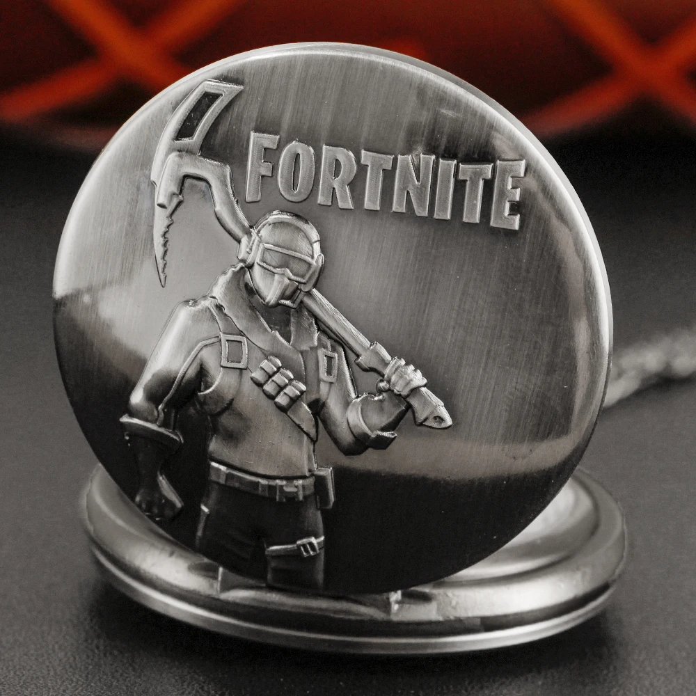 Grey Armed Character Game Quartz Pocket Watch Exquisite Vintage High Quality Necklace Timing Pendant Jewelry Gift Clock