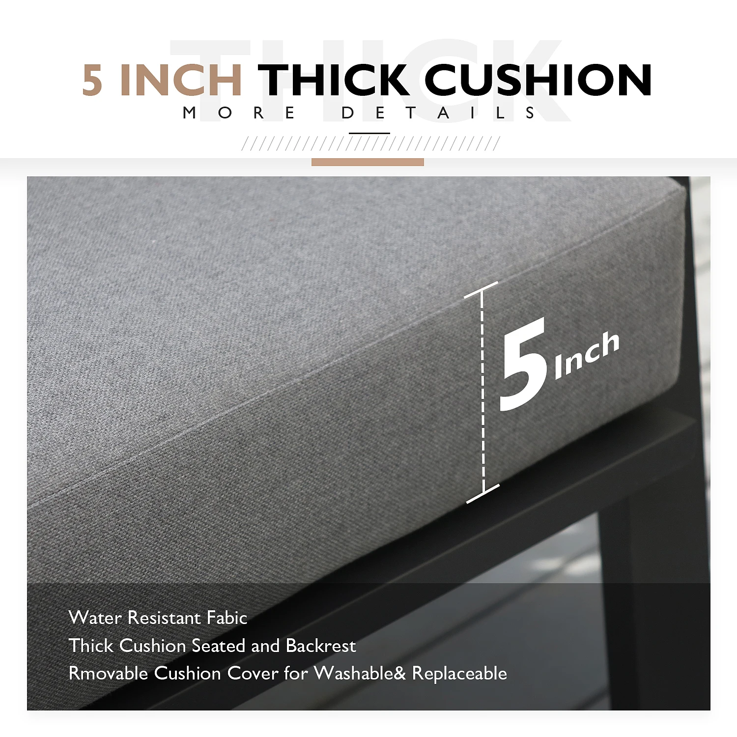 أريكة أريكة صغيرة BHR للمساحات الصغيرة أريكة مزدوجة حديثة من الألومنيوم للأريكة الخارجية والداخلية بمقعدين مستودع الولايات المتحدة