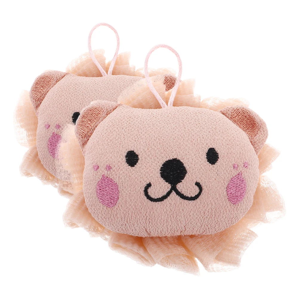 

2Pcs Cute Bath Loofah Lion Shape Soft Exfoliating Shower Sponge Body Scrubber Durable Bath