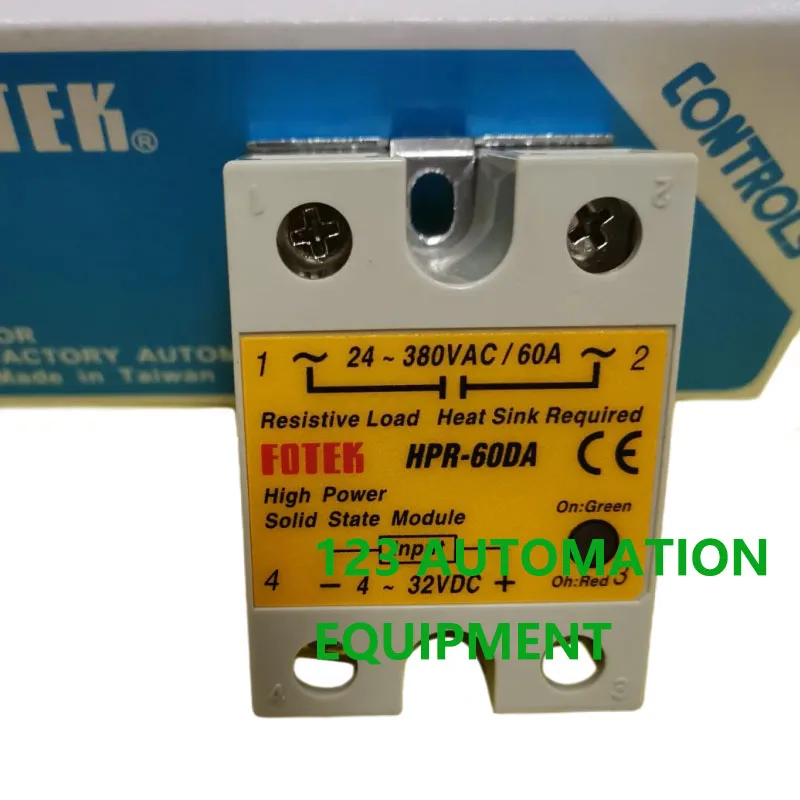 

Authentic New FOTEK HPR-60DA 80DA 100DA Single-Phase Solid-State Relay 60A 80A 100A High Power Relays ac To dc